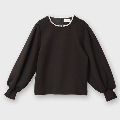 【手洗い可】ネックパール トップス