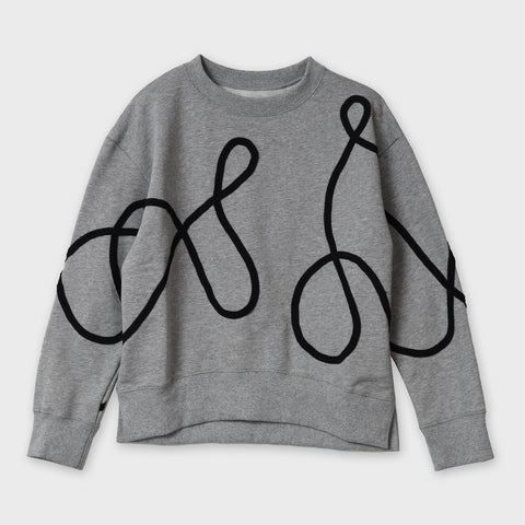 【手洗い可】コード刺繍スウェット プルオーバー