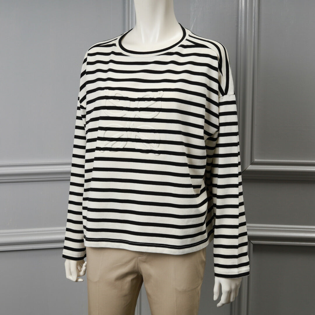 ✨美品 XLサイズ✨バーバリーロンドン 長袖カットソー ボーダー 現行 腕ロゴ osharewalker カットソー レディース トップス Tシャツ ロンT