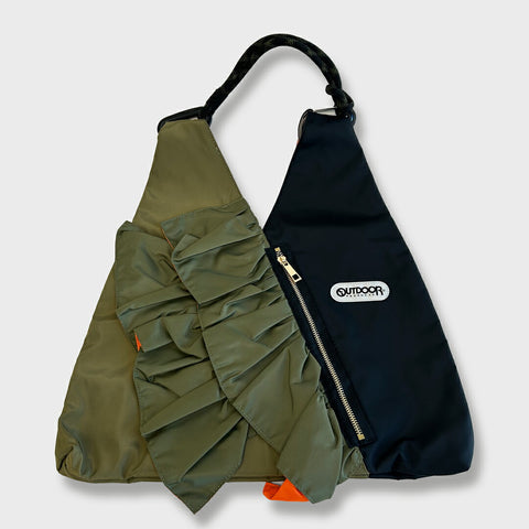 RISLEY×OUTDOOR コラボ フリル バイカラー バッグ