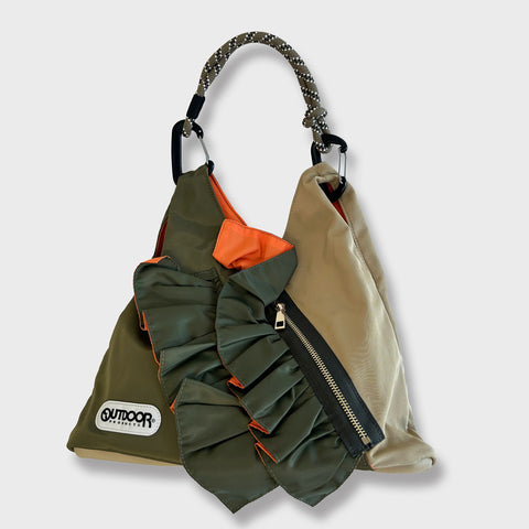 RISLEY×OUTDOOR コラボ フリル バイカラー バッグ ミニ