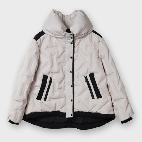 【手洗い可】キルティングショールダウンジャケット