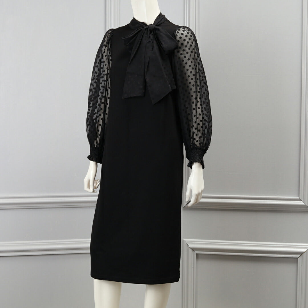 手洗い可】シアー ドット スリーブ ワンピース – 銀座マギー公式