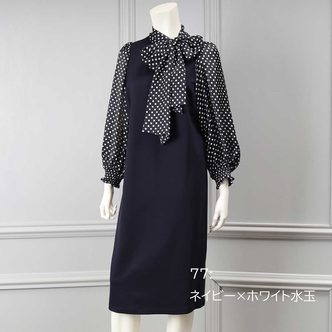 美品☆ダブスタ☆パウダーシフォンポピー柄ワンピース ダブル