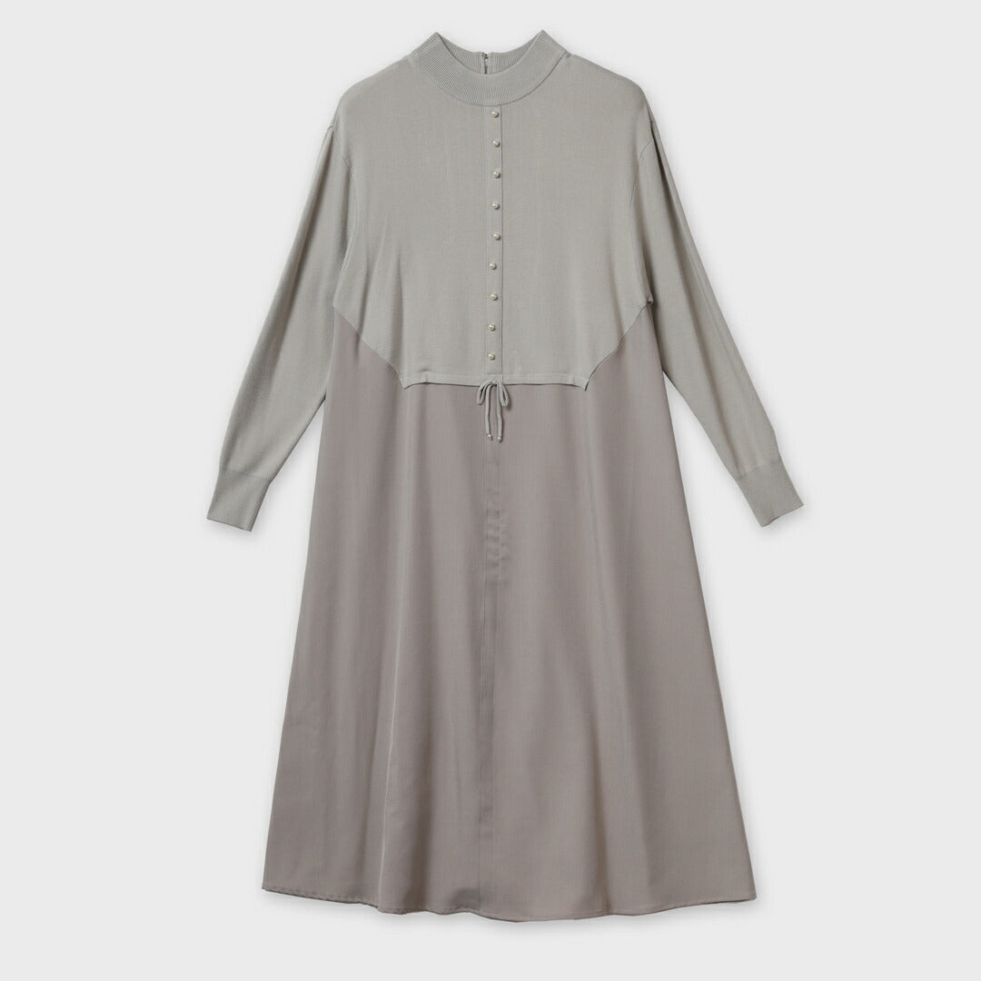 銀座マギー✨タグ付未使用✨98,000円＋税✨シルク ウールワンピース✨L パールモチーフ＆異素材切替えワンピース – 銀座マギー公式通販