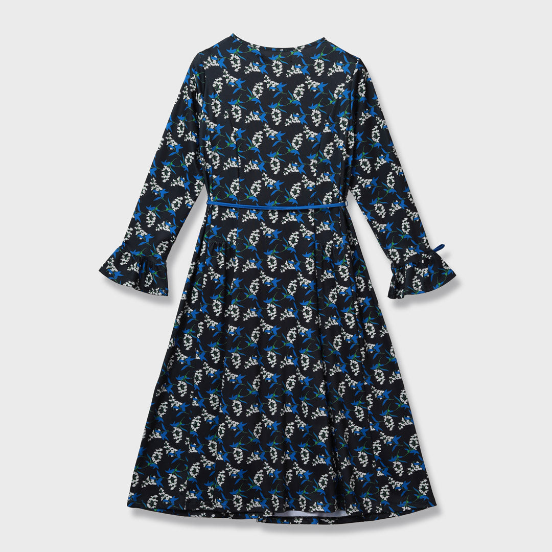 ブルー系 フラワー プリント ワンピース – 銀座マギー公式通販サイト