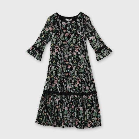 多色使いパワーネット素材 ワンピース