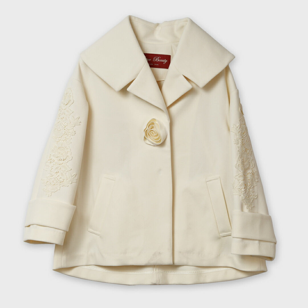 袖レースデザイン 花モチーフ付ジャケット – 銀座マギー公式通販サイト