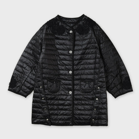 レースデザイン ライトダウン ジャケット