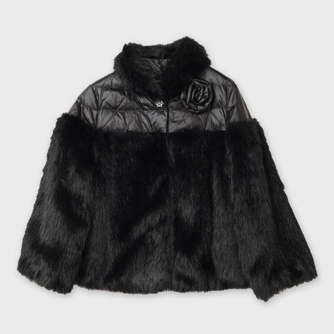 フェイクファー切替ダウン ショートコート