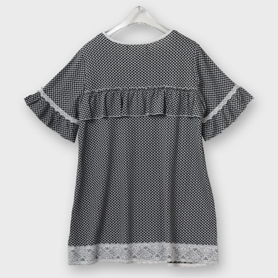 ストレッチ ギンガム素材 チュニック Tシャツ – 銀座マギー公式通販サイト