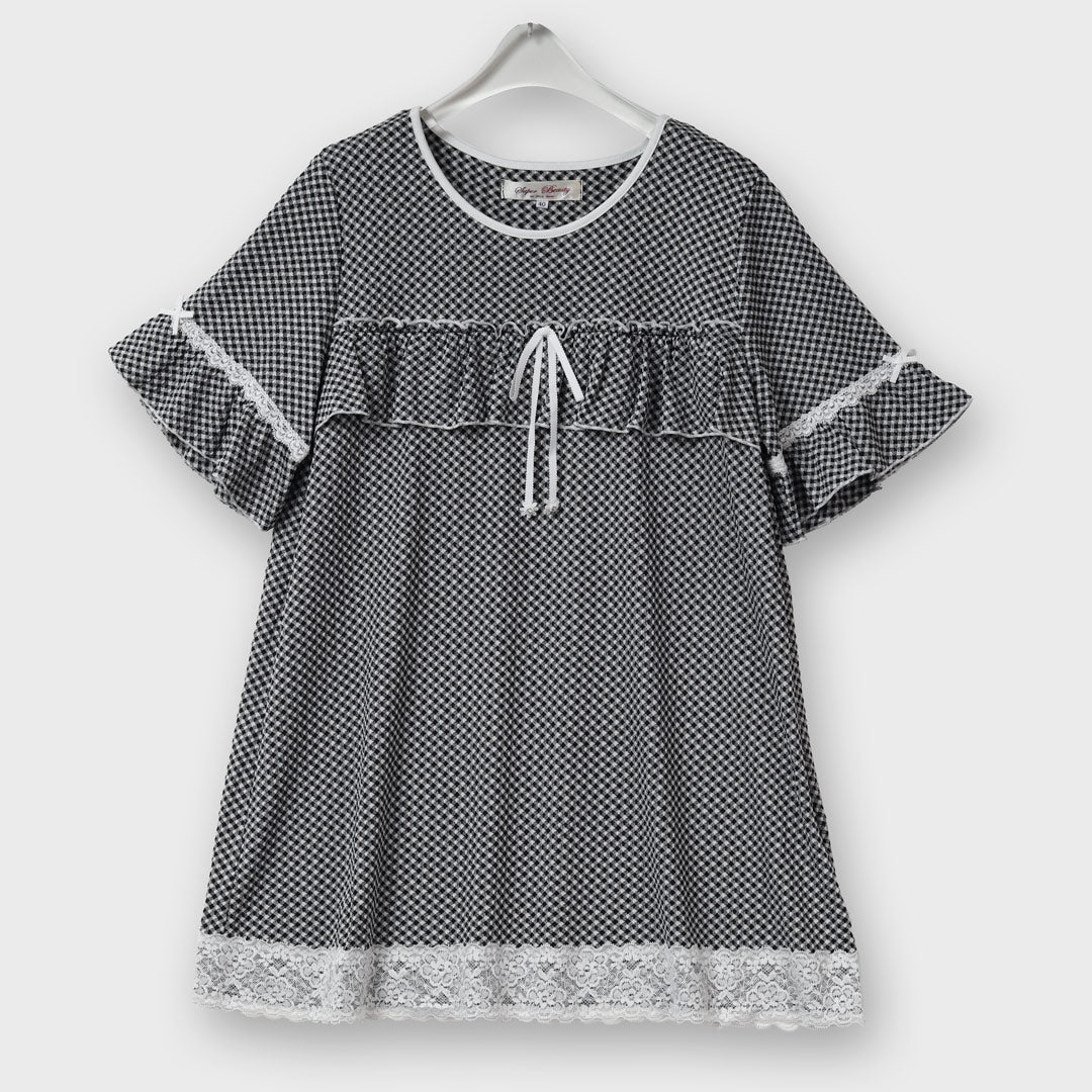 【新品】スーパービューティーストレッチギンガム素材チュニックＴシャツ44 ストレッチ ギンガム素材 チュニック Tシャツ – 銀座マギー公式通販サイト