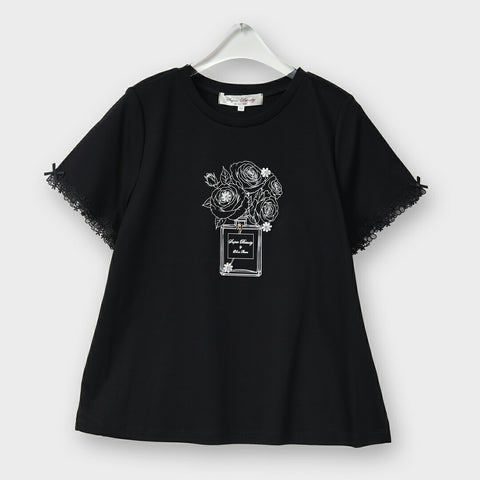 胸元 花瓶モチーフ 刺しゅう入り Ｔシャツ