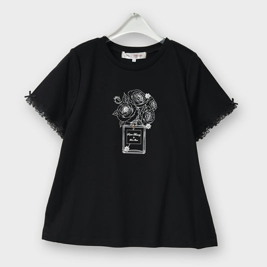 胸元 花瓶モチーフ 刺しゅう入り Ｔシャツ