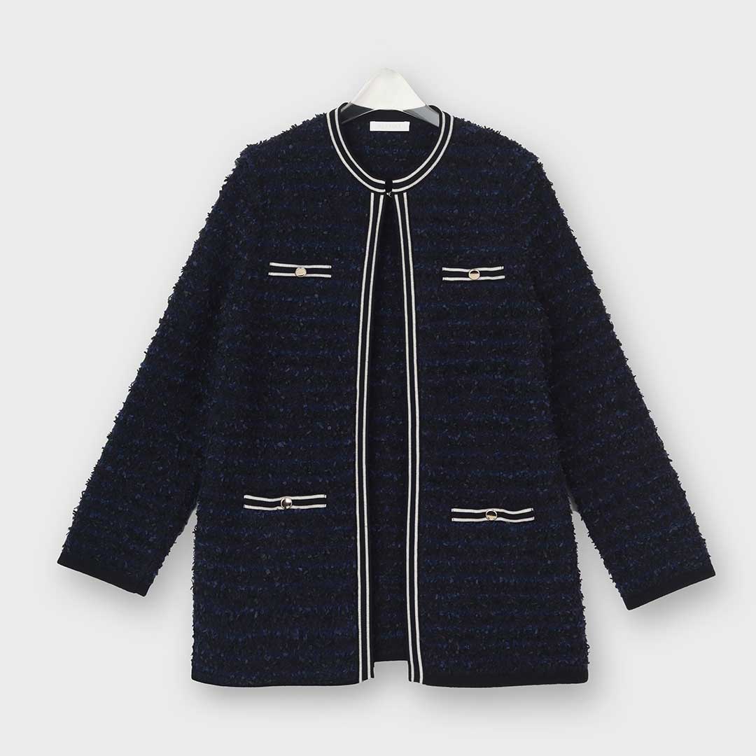 PLATINE Tweed knitクルーロングジャケット – 銀座マギー公式通販サイト