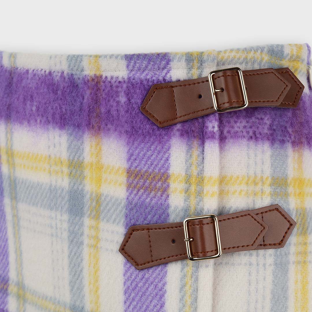 希少銀座WAKO日本製織柄チェック柄タイトスカートパーティーＭ カットフラワータックスカート 49AV JUNKO SHIMADA｜クロス