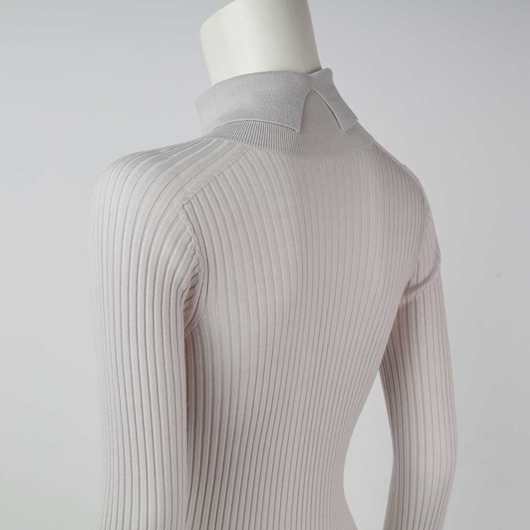 まゆページ Knitted High Neck Top - black - Mame Kurogouchi