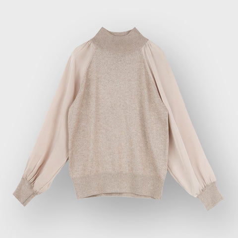 タフタ切り替えニット